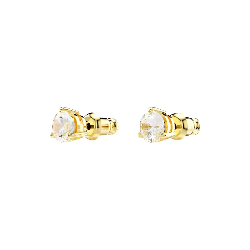 Swarovski Faux Crystal Stud Earrings Unisex White-2