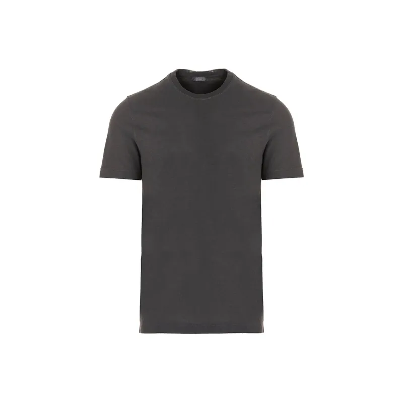 Zanone Short Sleeved Straight Hem Crewneck T Shirt-0