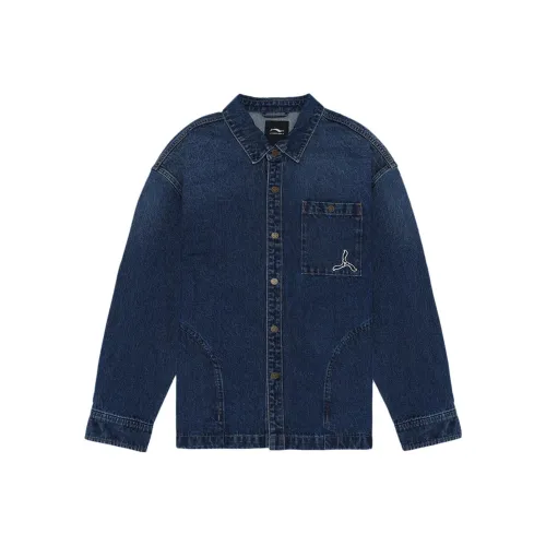 LI NING 1990 Classic Collection Denim Jacket Men's Twilight Indigo