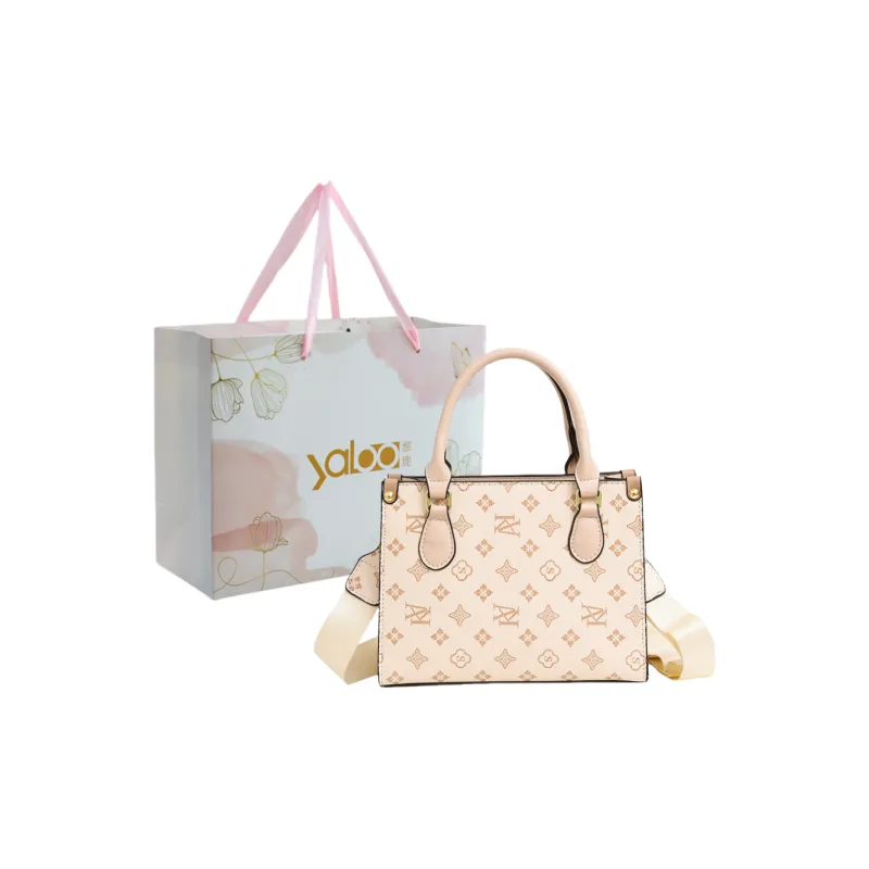 Yalu PU Shoulder Bag, Crossbody Bag, Handbag Unisex White/Coffee/Brown-0