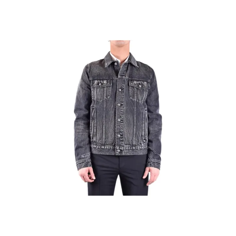 BALMAIN Denim Jackets Men Black-0