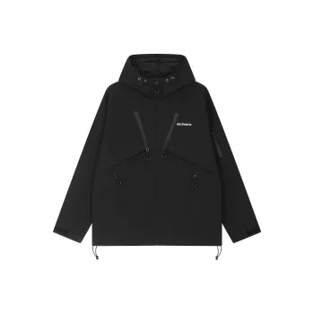 A Chock Waterproof And Windproof Windbreaker Jacket Unisex Black