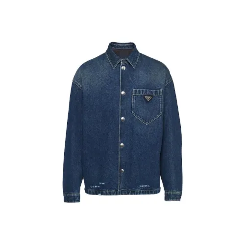 PRADA Denim Jackets Men Blue