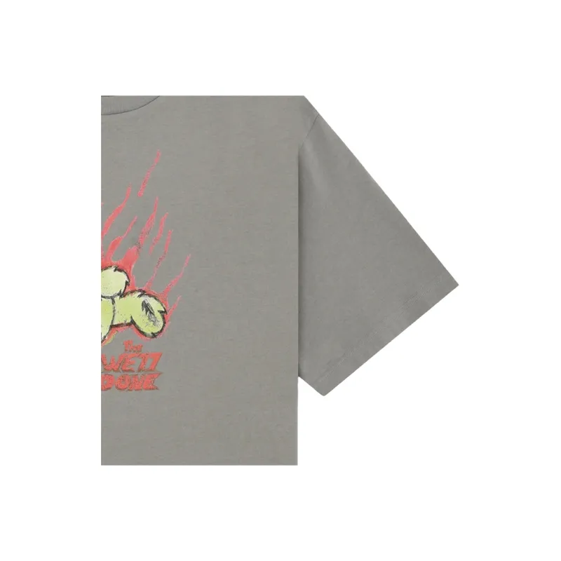 WE11DONE Run Flame Teddy Print T shirt-3