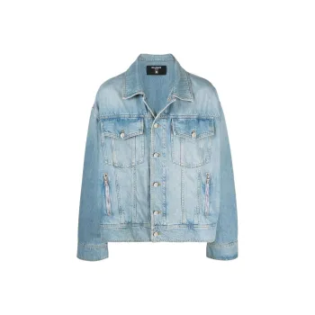 BALMAIN SS22 Denim Jacket Men's Blue