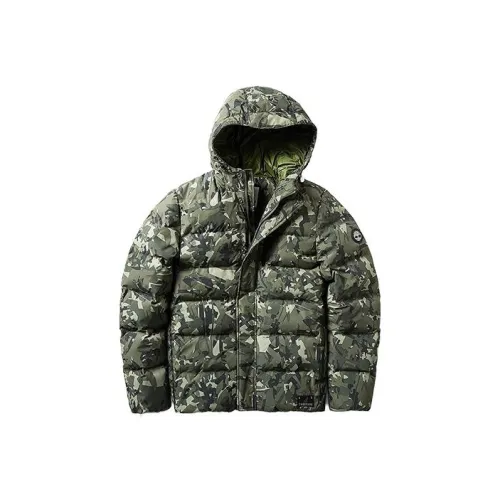 Timberland Down Jackets Men Green Camouflage
