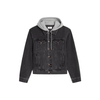 CELINE Trucker Jacket In Charcoal Wash Denim