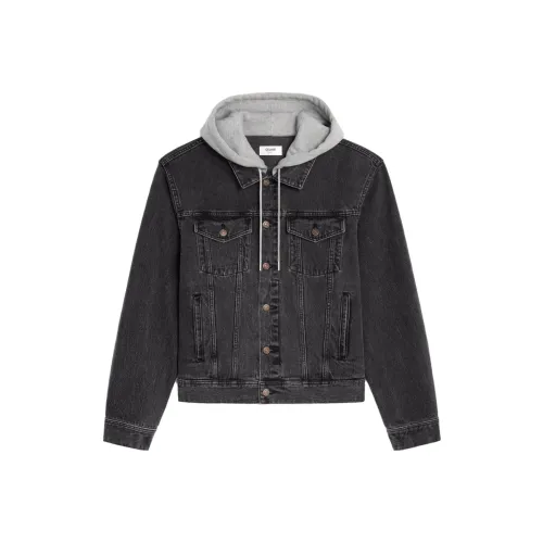 CELINE Trucker Jacket In Charcoal Wash Denim