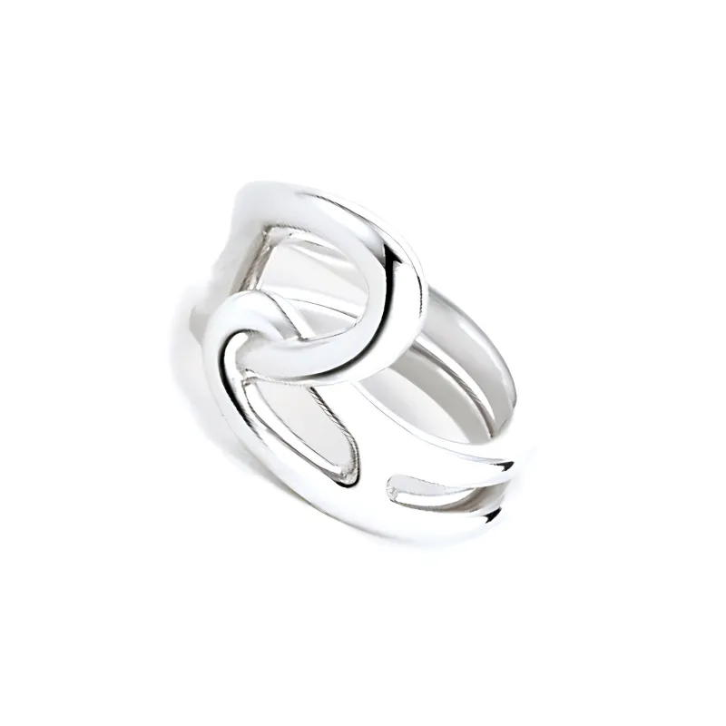 HERMES 925 Sterling Silver Rings Women's Silver-1