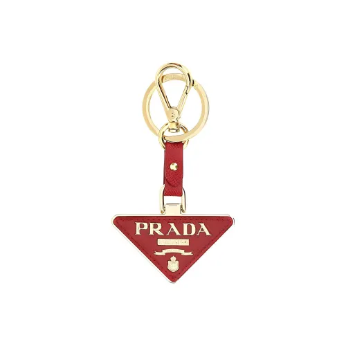 PRADA Triangle Logo Keyring