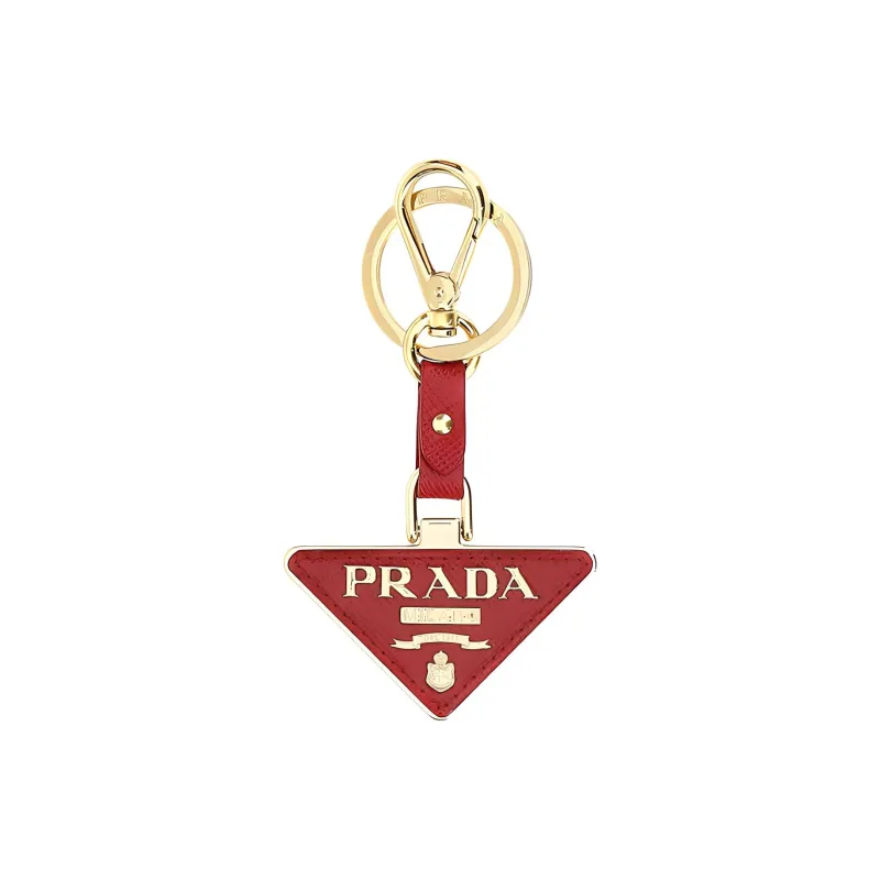 PRADA Triangle Logo Keyring-0