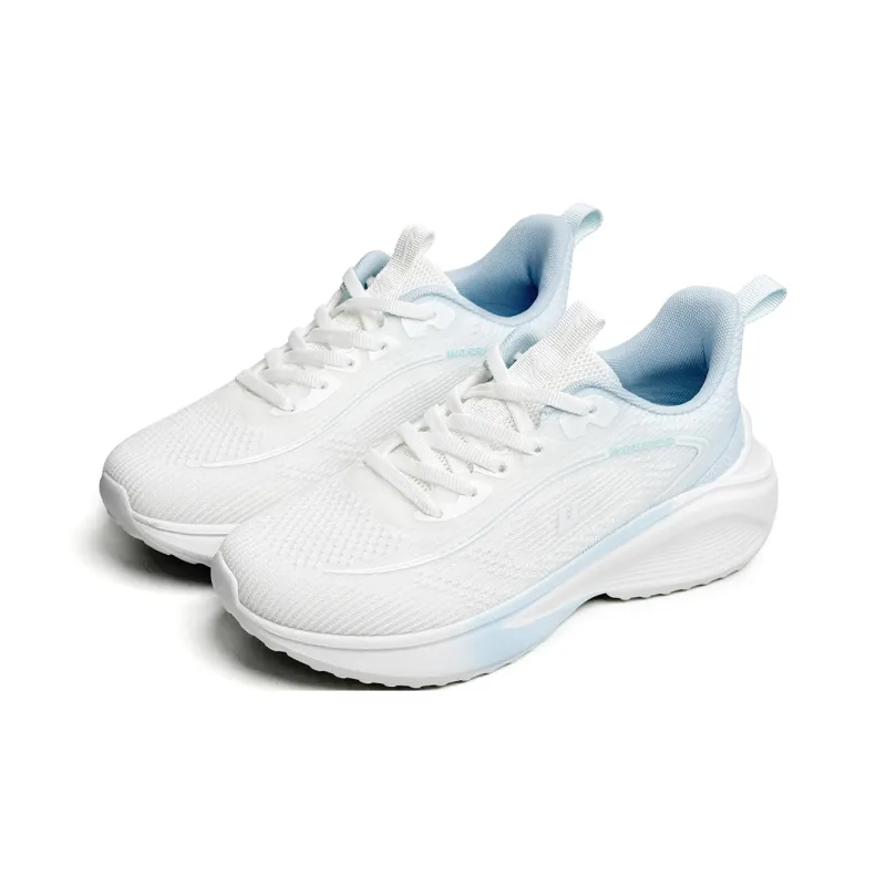 Warrior Cushioning, Slip Resistant, And Abrasion Resistant Low Top Casual Running Shoes Women's White Blue-1