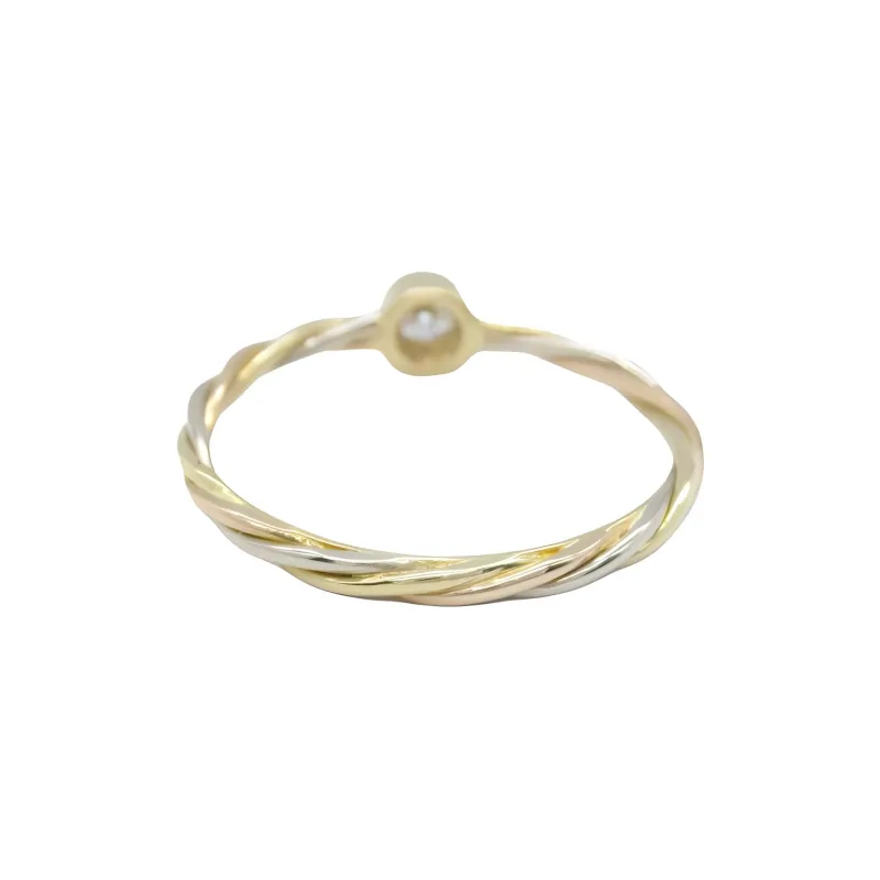 Cartier 2010s 18K Yellow Gold Twist Diamond Ring-1