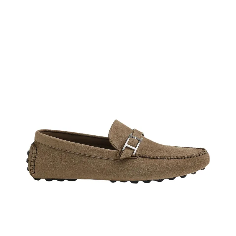HERMES Idylle Gommino Loafers Men's Brown-1