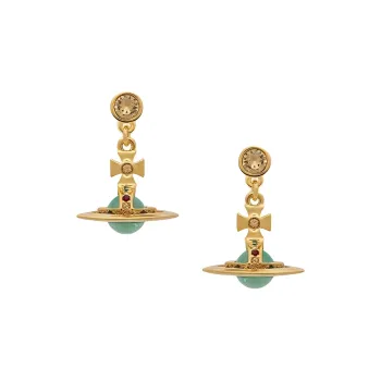 Vivienne Westwood Enamel Brass Earrings Unisex Gold