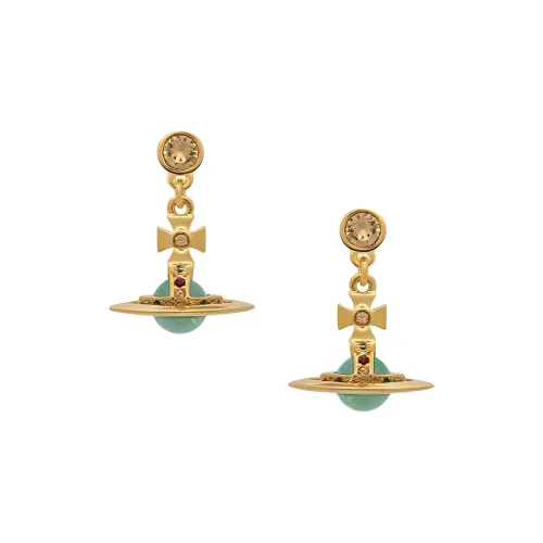 Vivienne Westwood Enamel Brass Earrings Unisex Gold