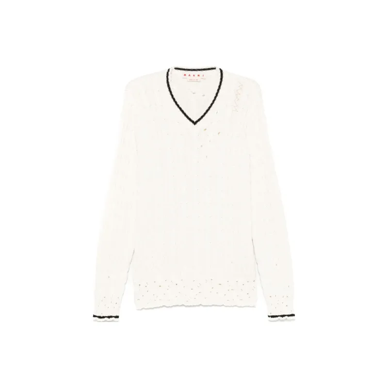 MARNI V Neck Knitted Jumper-0