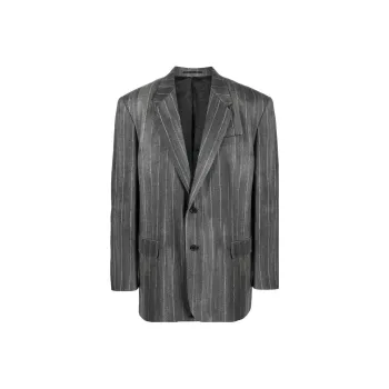 VERSACE Single Breasted Striped Long Sleeved Blazer