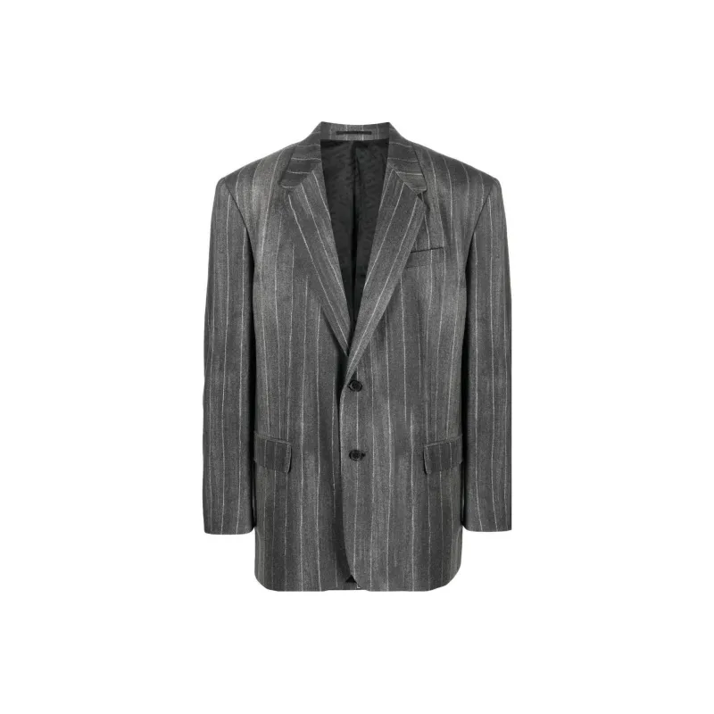 VERSACE Single Breasted Striped Long Sleeved Blazer-0
