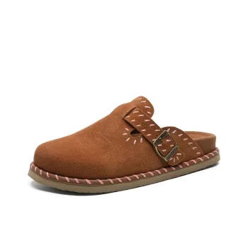 Romon Rubber Sole Abrasion Resistant Closed Toe Slippers Unisex