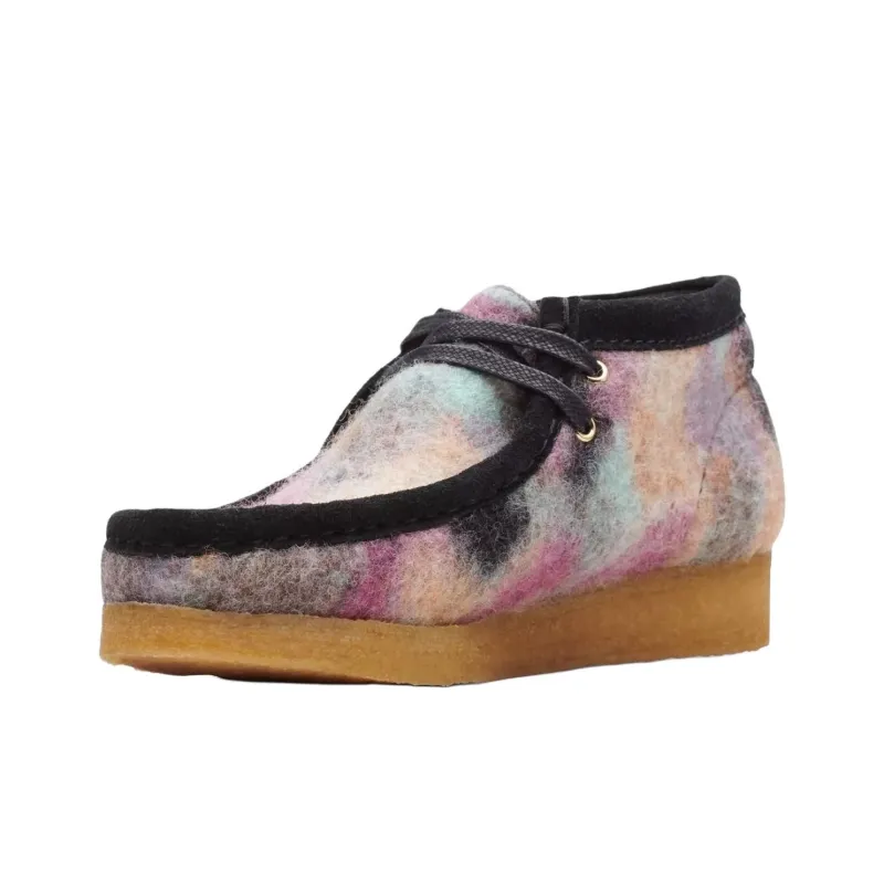 Clarks Wallabee 'Black Wool Comb' Boots Women's-2