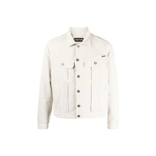 TOM FORD Denim Jackets Men Ivory White
