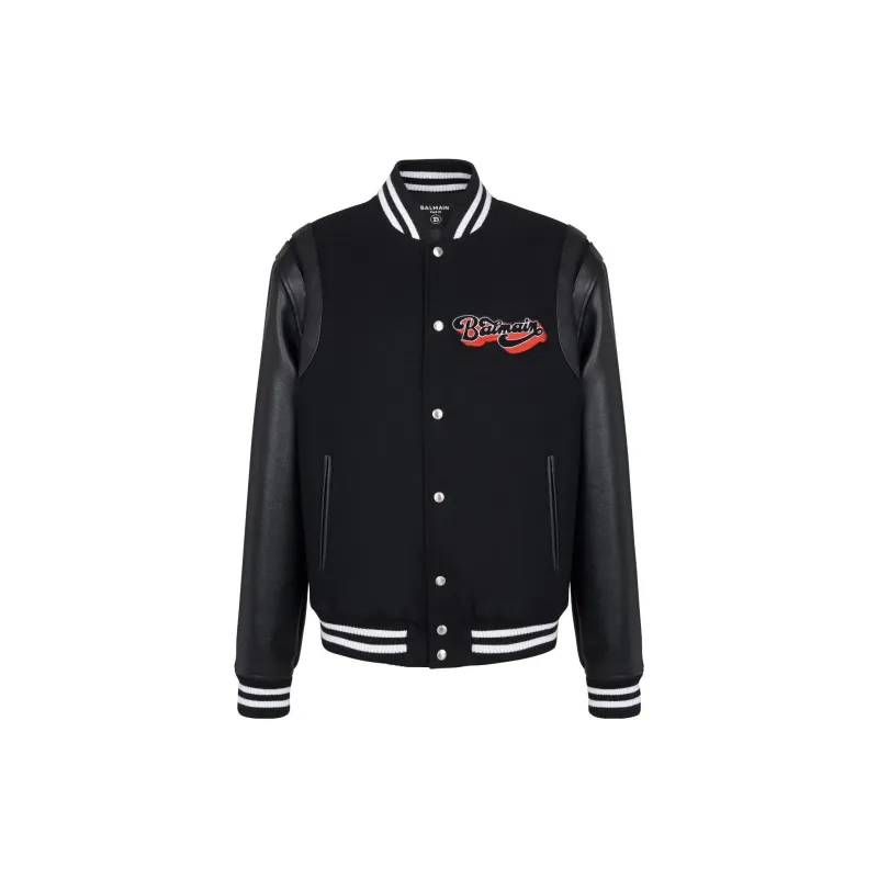 BALMAIN Logo Patch Panelled Bomber Jacket-0