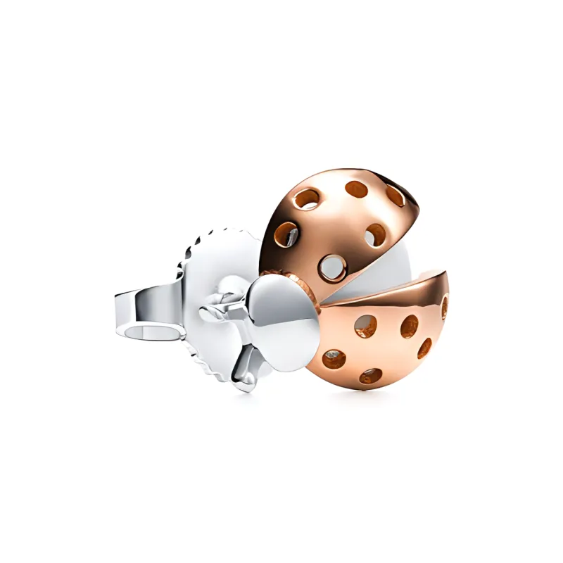 TIFFANY & CO. 18K Rose Gold With 925 Sterling Silver Stud Earrings Unisex-1