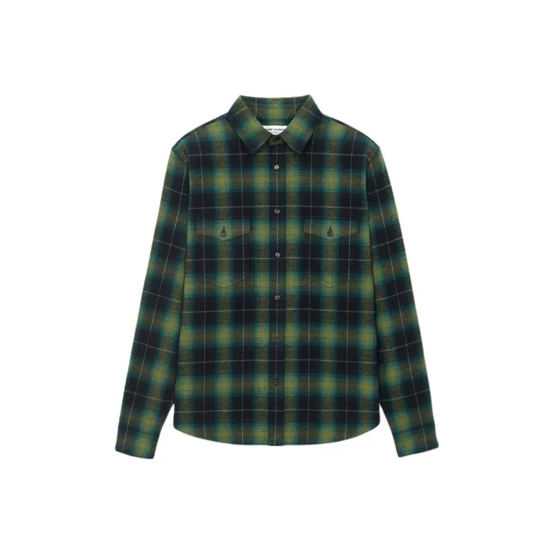 SAINT LAURENT Oversized Flannel Shirt-0