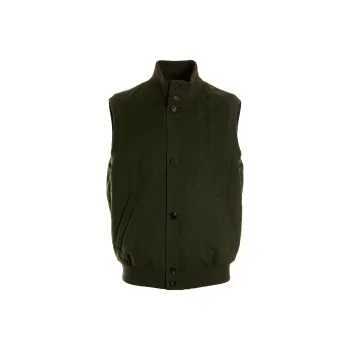 Loro Piana Vests Men Olive Green