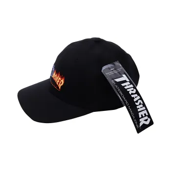 Thrasher Cotton Baseball Caps Unisex Black