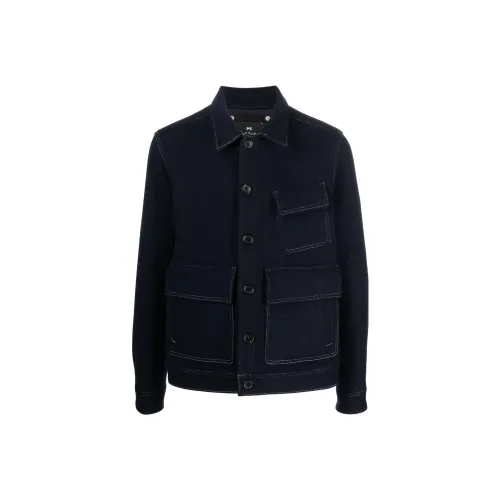 PS By Paul Smith Denim Jackets Men Marine Blue
