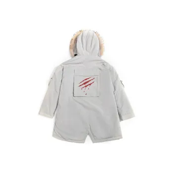 Suamoment Parka Puffer Jacket Winter Unisex Light Gray