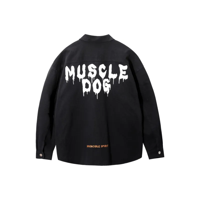 Muscle Dog Loose Fit Denim Jacket Unisex-0
