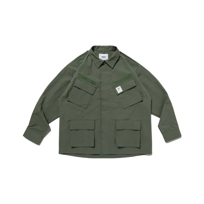 WTAPS Denim Jackets Unisex Army Green-0