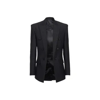 BALMAIN Mini Monogram print Satin Blazer