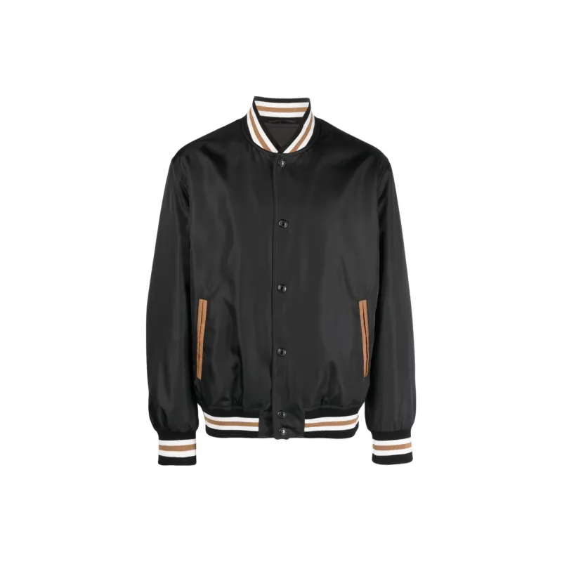 VERSACE Stripe-Detailed Buttoned Bomber Jacket-0