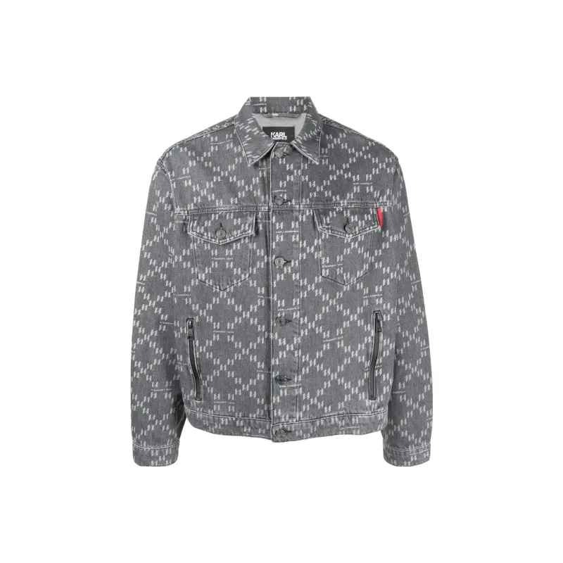 KARL LAGERFELD / Karl Lagerfeld Jeans Monogram-jacquard Denim Jacket-0