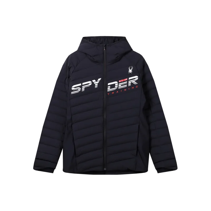 SPYDER Letter Colorblock Hooded Down Jacket Men's-0