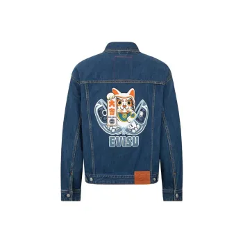 EVISU Denim Jackets Men Denim Blue