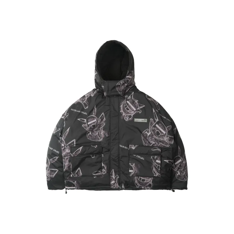 HARSH AND CRUEL Puffer Jackets Unisex Black-0