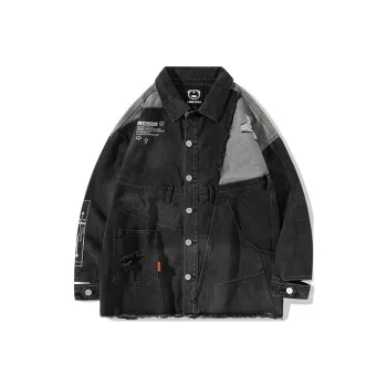 LAMLICKA Loose Fit Denim Jacket Unisex Black