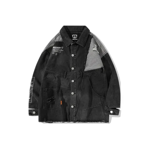 LAMLICKA Loose Fit Denim badminton jacket Unisex Black