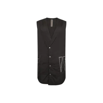RICK OWENS Logo print Sleeveless Coat