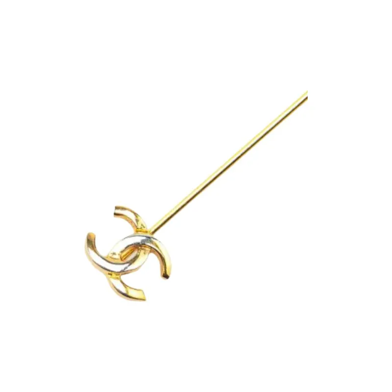 CHANEL 20th Century Plated Cc Brooch Pin Costume Brooch-2