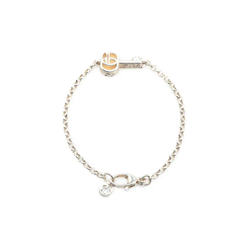 GUCCI 2021 2024 Sterling Silver Double G Key Bracelet-0