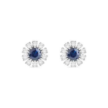 Damiani 18K White Gold Stud Earrings Women's Blue