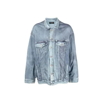 Balenciaga Denim Jackets Men Blue