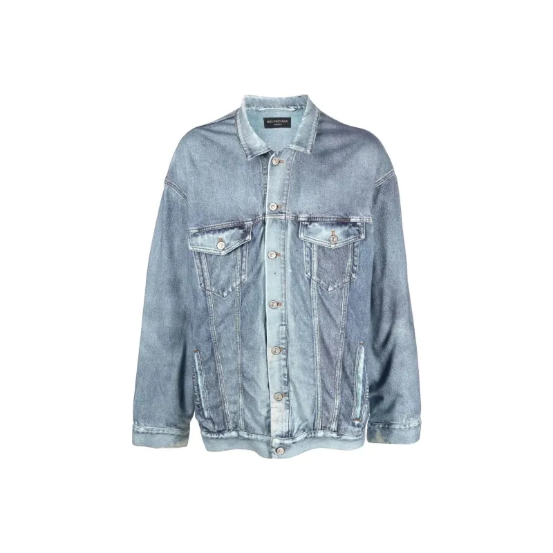 Balenciaga Denim Jackets Men Blue-0
