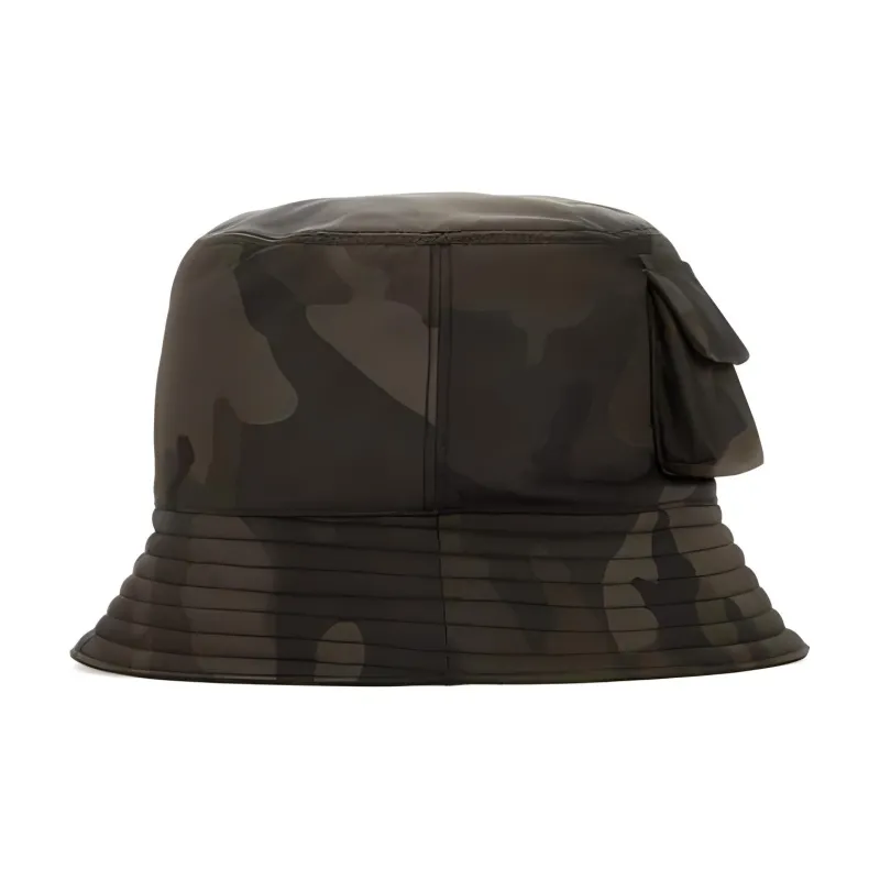 PRADA Recycled Polyamide Synthetic Fiber Resin Bucket Hats Men's Green-1